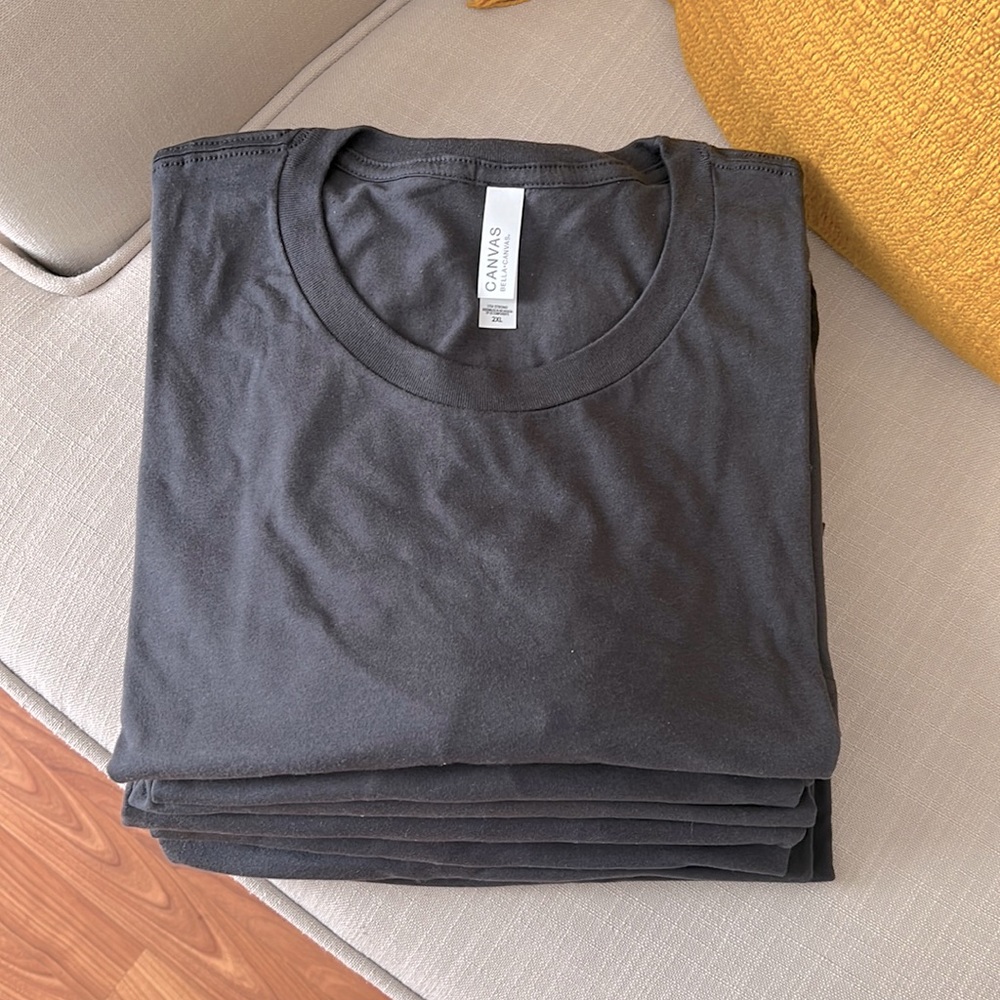 BULK SET- 7 Bella Canvas Dark Grey Tees